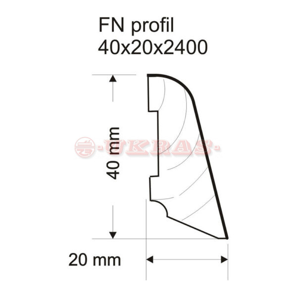 Profil FN 40x20 Hrast UV lakiran - Image 2